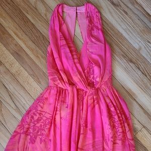A/X Armani Exchange Orange and Pink Chiffon Dress